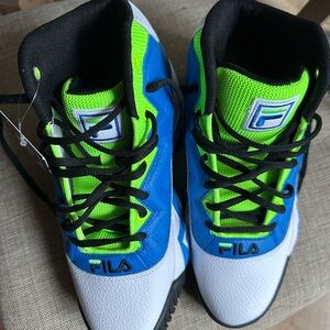 Fila Kids Vibrant Blue and Neon Green Sneakers